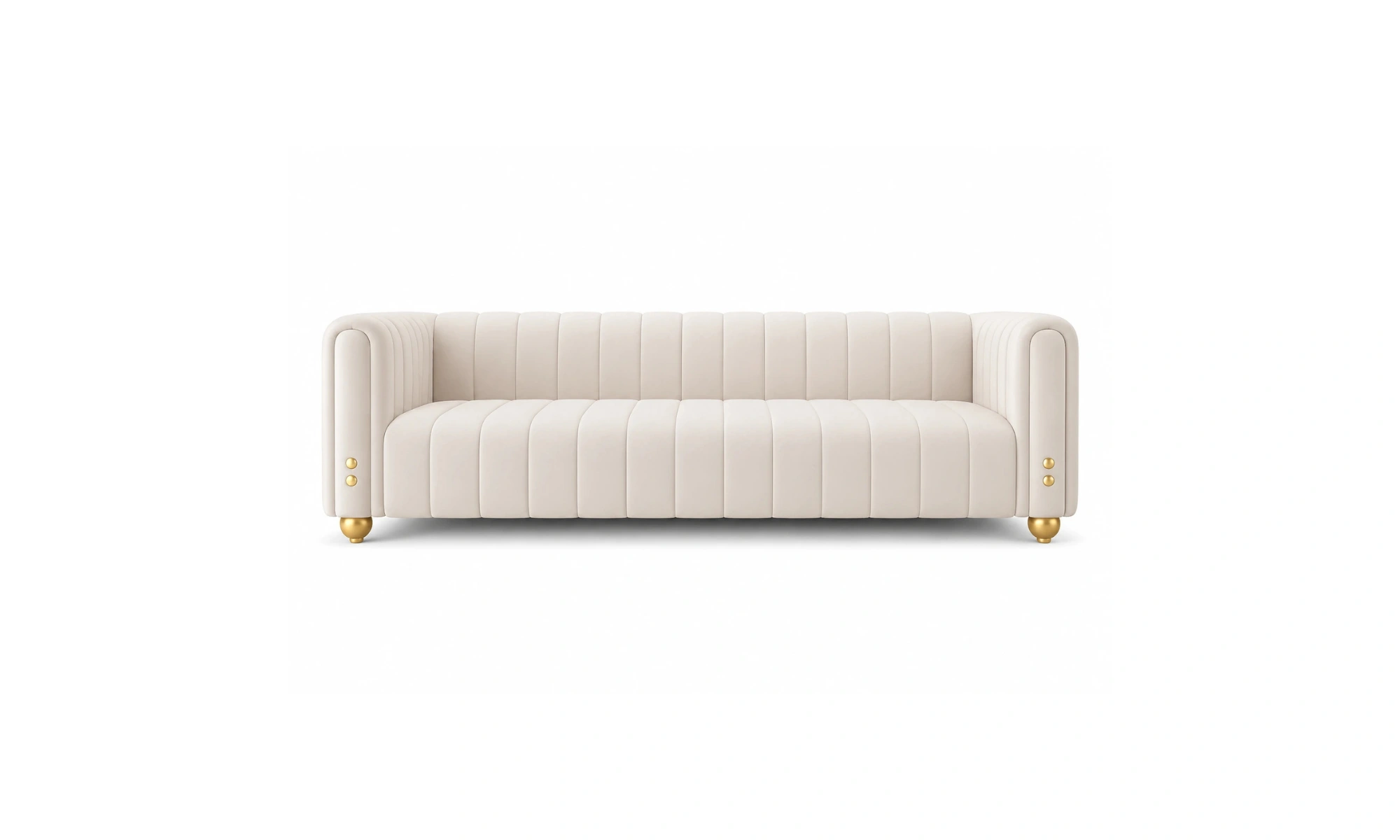 Modular channel-tufted Backrest sofa(white)